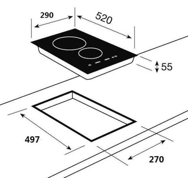 Safiery Induction Dual Hob Cooktop suits 2000W Inverter Smooth Power NO PULSING - Image 3